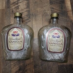 Crown Royal Vanilla EMPTY BOTTLES, Set of 2